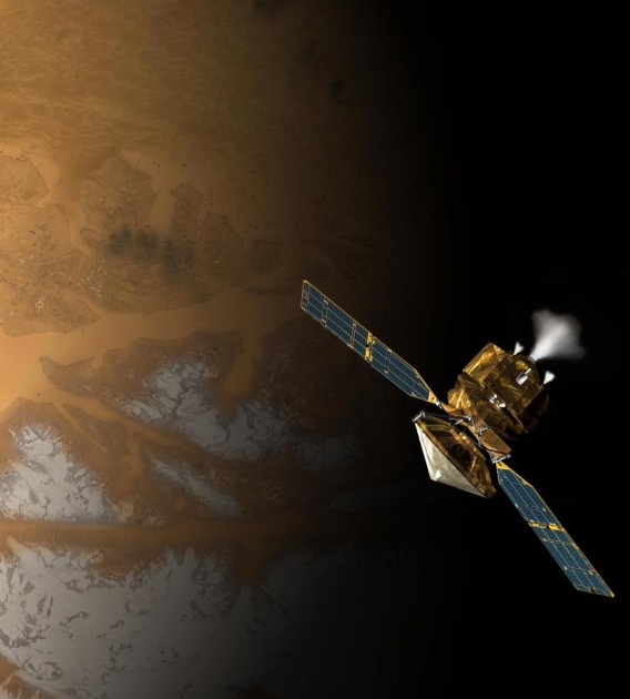 NASA's Mars Reconnaissance Orbiter shortly before swinging into orbit around Mars ten years ago.(NASA/JPL-Caltech)
