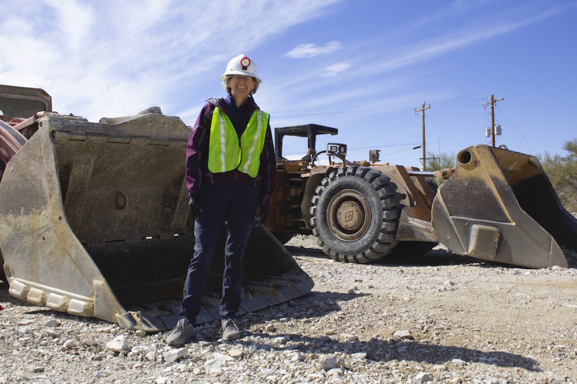 Provost Liesl Folks visits the San Xavier Mining Laboratory. The project received funding from the Provost's Investment Fund in 2019.