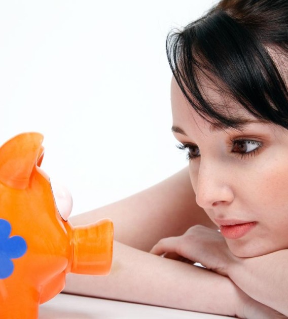 Girl with Piggy bank