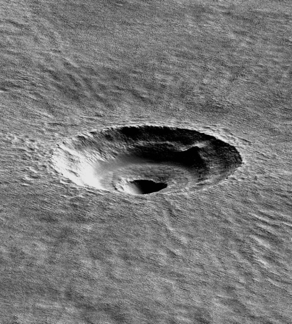 A digital terrain model of the crater that the UA's Ali Bramson investigated.(Image: American Geophysical Union)